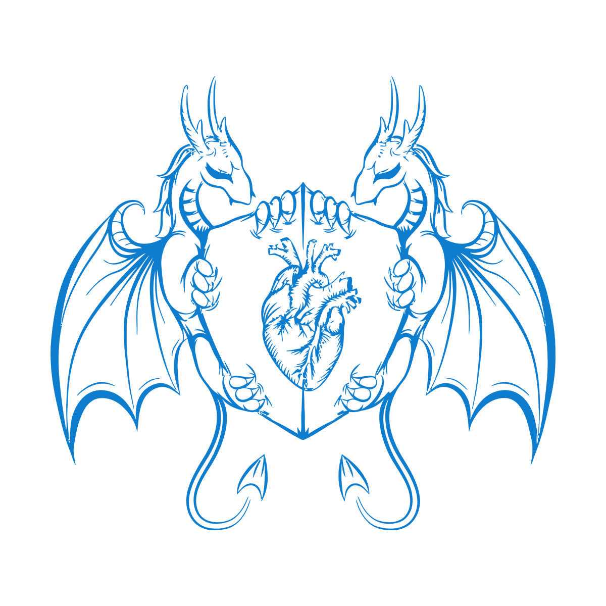 Engraving Decals Dragons Heart Shield Fantasy Myth Kids It Won'T Fall Off