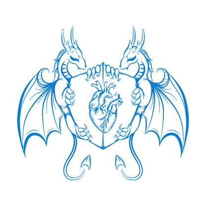 Engraving Decals Dragons Heart Shield Fantasy Myth Kids It Won'T Fall Off