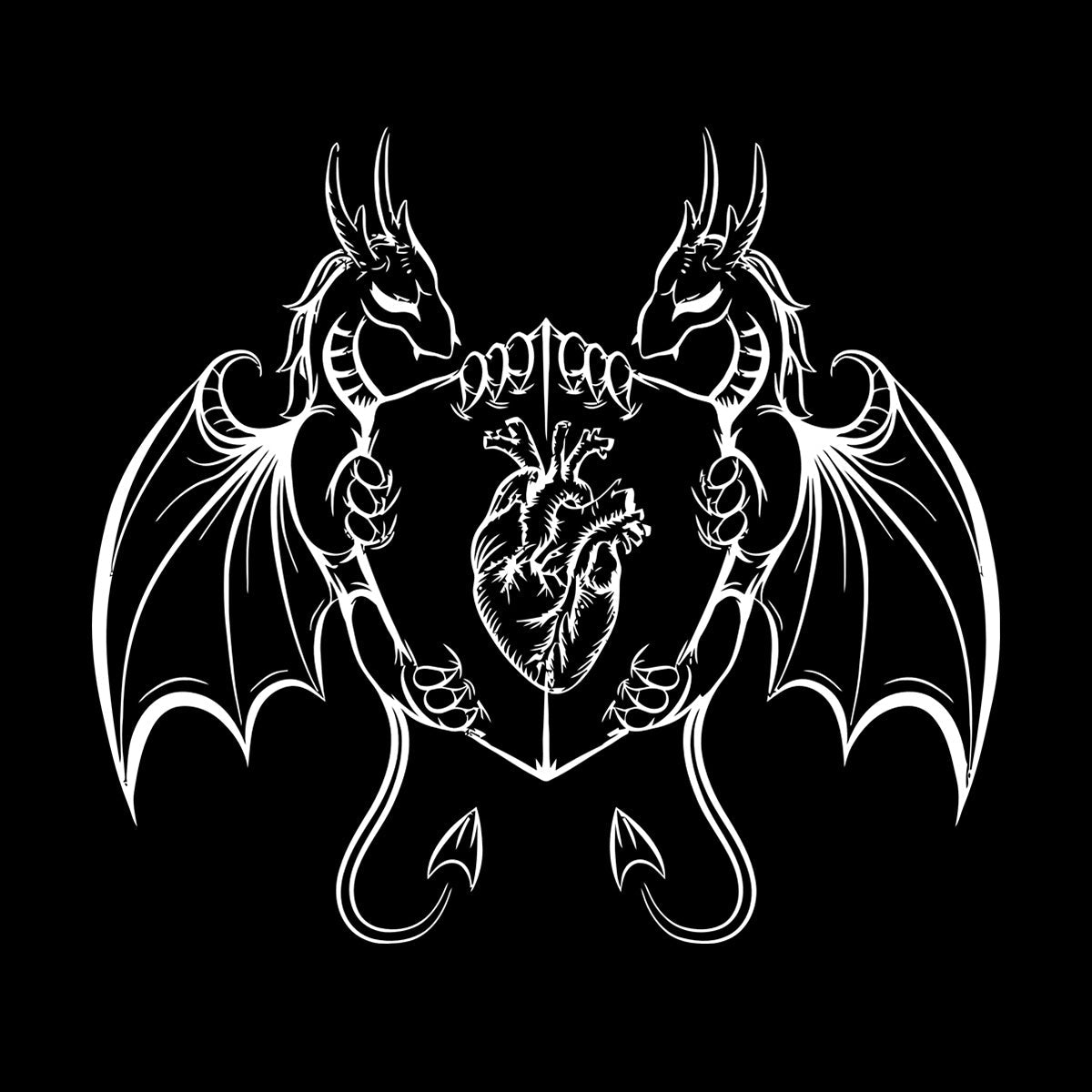 Engraving Decals Dragons Heart Shield Fantasy Myth Kids It Won'T Fall Off