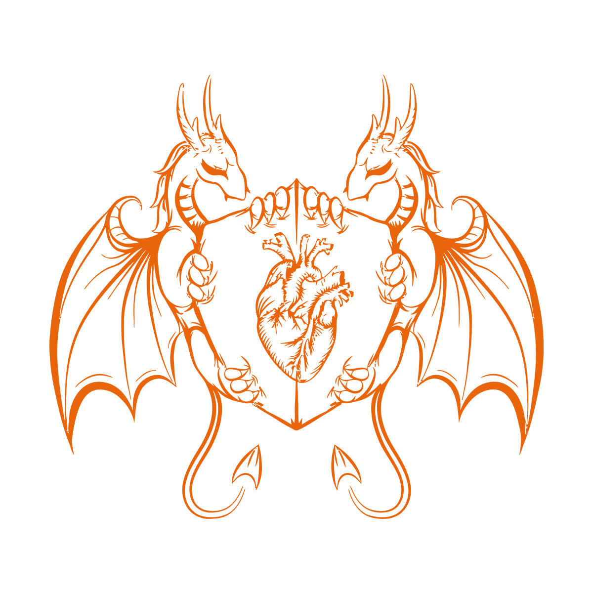 Engraving Decals Dragons Heart Shield Fantasy Myth Kids It Won'T Fall Off