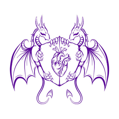 Engraving Decals Dragons Heart Shield Fantasy Myth Kids It Won'T Fall Off