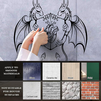 Engraving Decals Dragons Heart Shield Fantasy Myth Kids It Won'T Fall Off