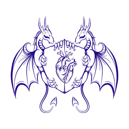 Engraving Decals Dragons Heart Shield Fantasy Myth Kids It Won'T Fall Off