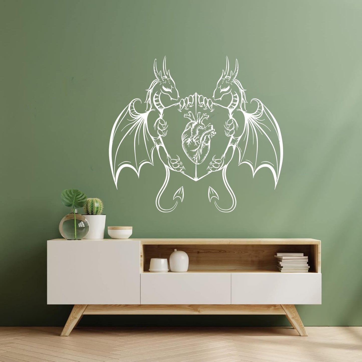 Engraving Decals Dragons Heart Shield Fantasy Myth Kids It Won'T Fall Off