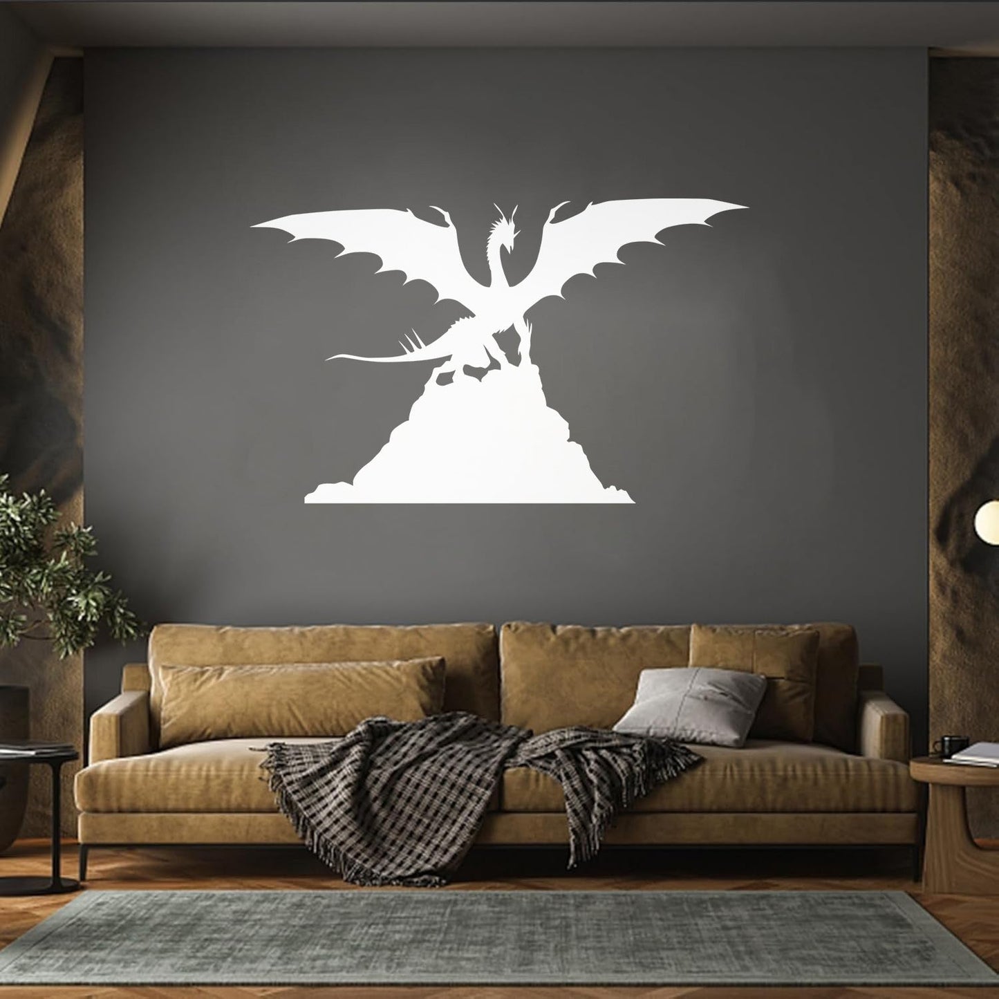 Dragon Silhouette Fantasy Kids Ation Mural And Wall Vinyl Decal Personalized Customization