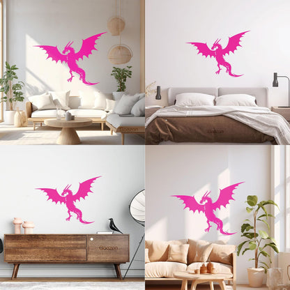 Fine Carving Decals Dragon Wings Fantasy Magical Animal Window Decals