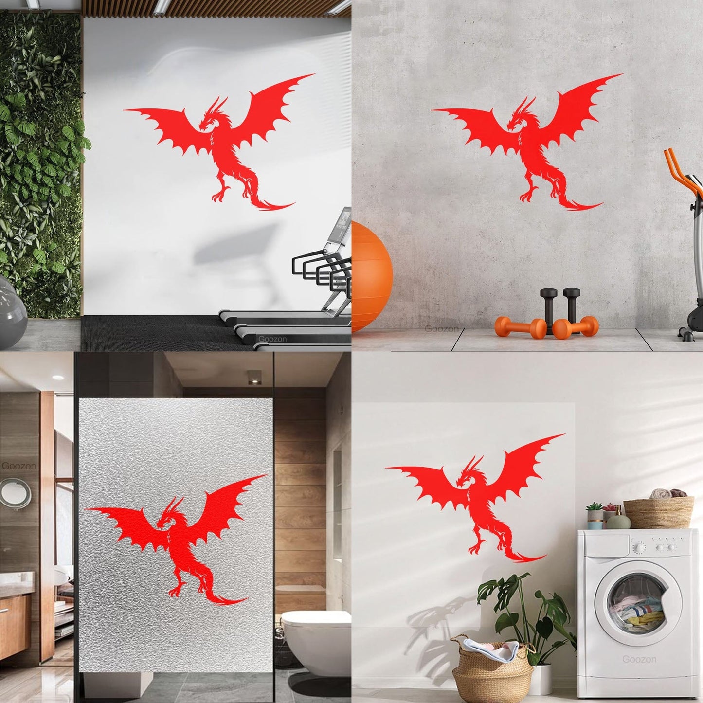 Fine Carving Decals Dragon Wings Fantasy Magical Animal Window Decals