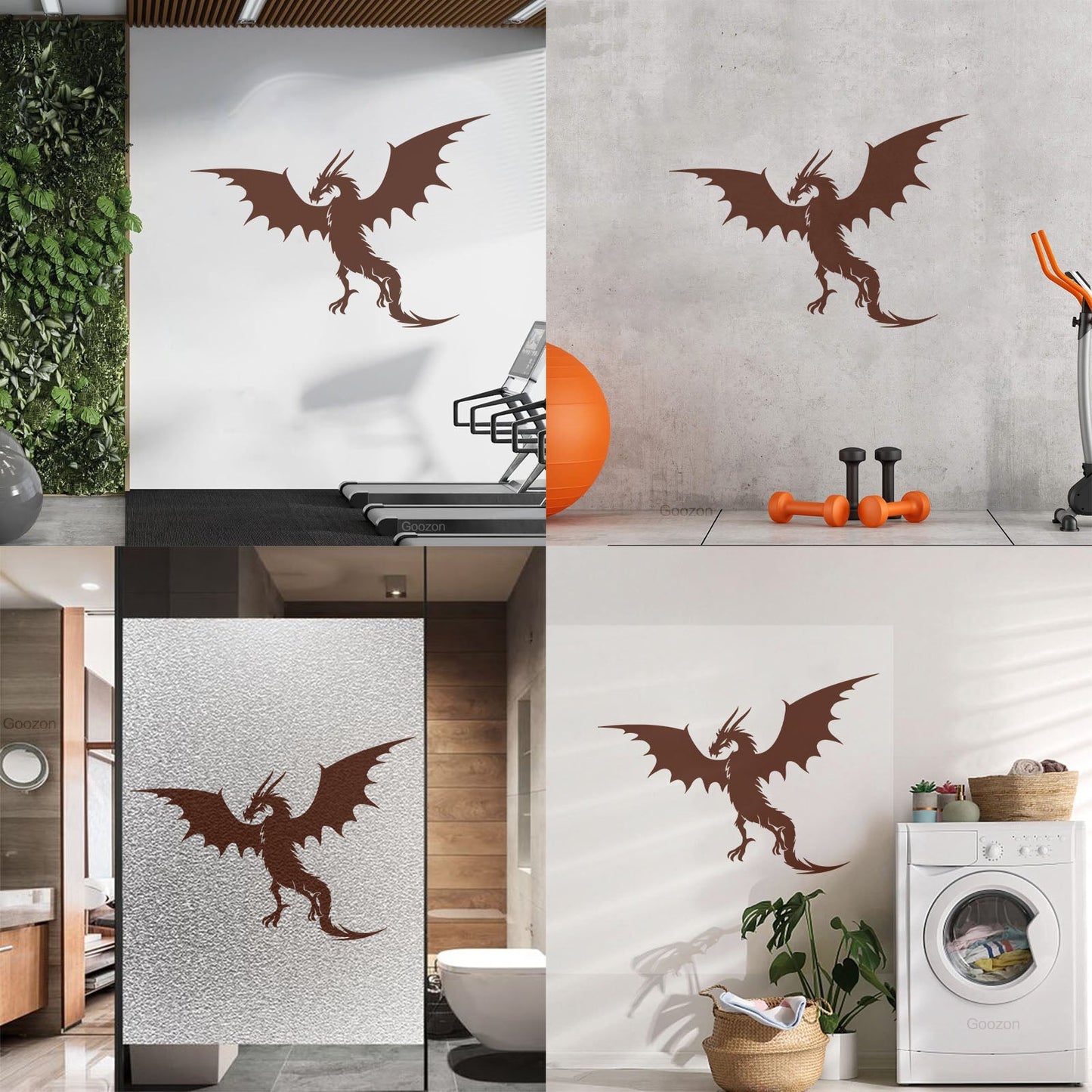 Fine Carving Decals Dragon Wings Fantasy Magical Animal Window Decals