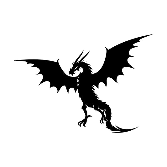 Fine Carving Decals Dragon Wings Fantasy Magical Animal Window Decals