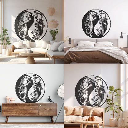 Lettering Decals Asian Dragon Yin Yang Zen Fantasy Animal Tattoo Culture