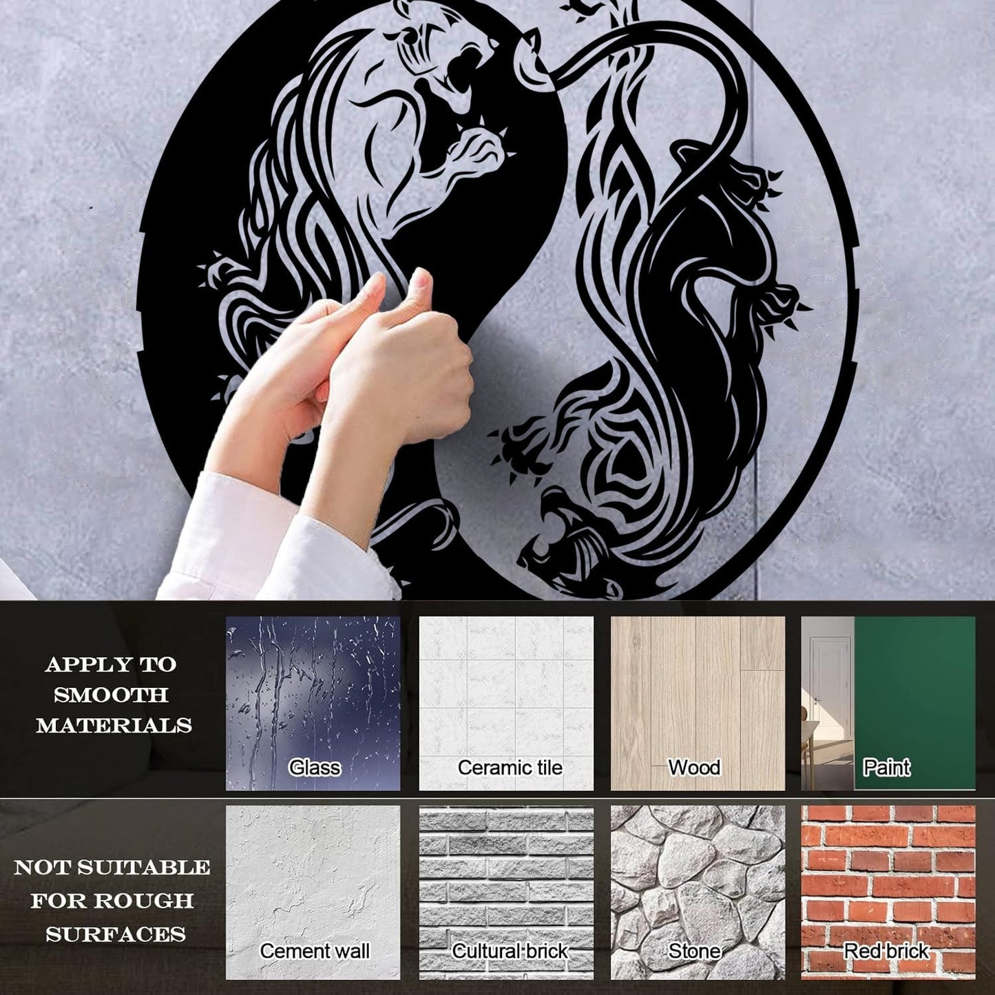 Lettering Decals Asian Dragon Yin Yang Zen Fantasy Animal Tattoo Culture