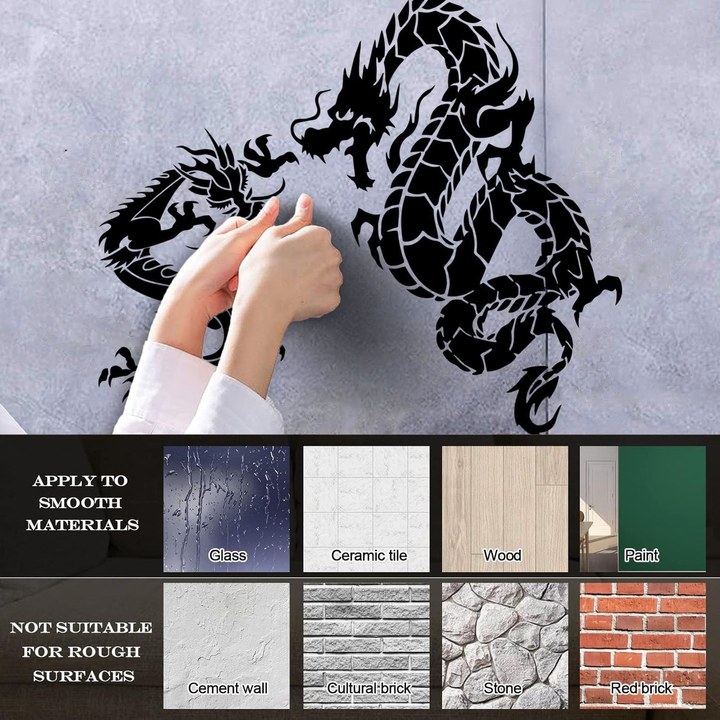 Wall Decals Asian Dragon Myth Mithological Fantasy Beast Equipped With Transfer Film Kit