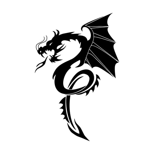 Vinyl Wall Decals Evil Fire Dragon Fantasy Magical Animal Easy Installation