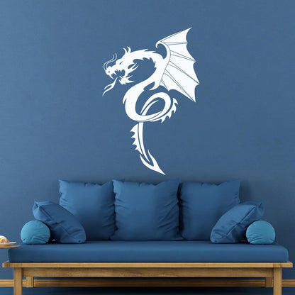 Vinyl Wall Decals Evil Fire Dragon Fantasy Magical Animal Easy Installation