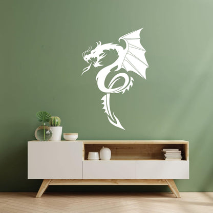 Vinyl Wall Decals Evil Fire Dragon Fantasy Magical Animal Easy Installation