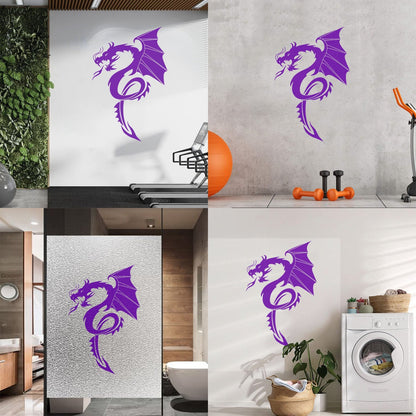 Vinyl Wall Decals Evil Fire Dragon Fantasy Magical Animal Easy Installation