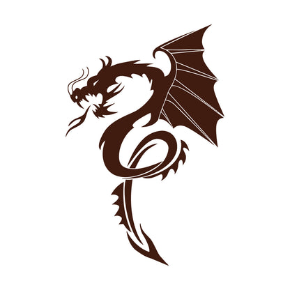 Vinyl Wall Decals Evil Fire Dragon Fantasy Magical Animal Easy Installation