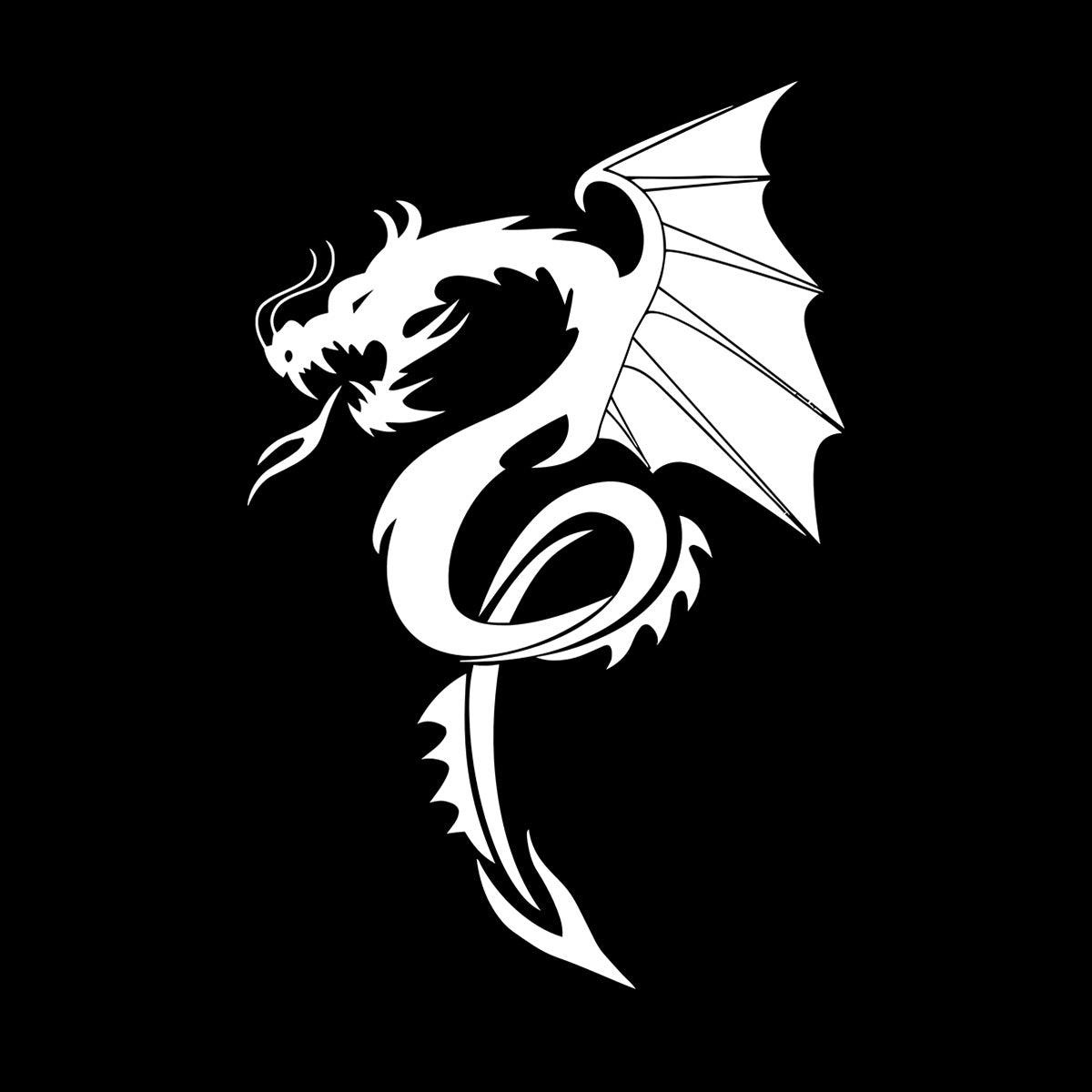 Vinyl Wall Decals Evil Fire Dragon Fantasy Magical Animal Easy Installation