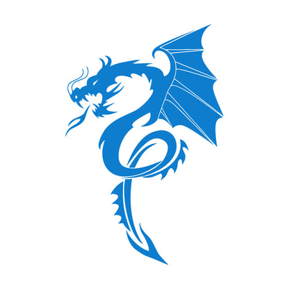 Vinyl Wall Decals Evil Fire Dragon Fantasy Magical Animal Easy Installation