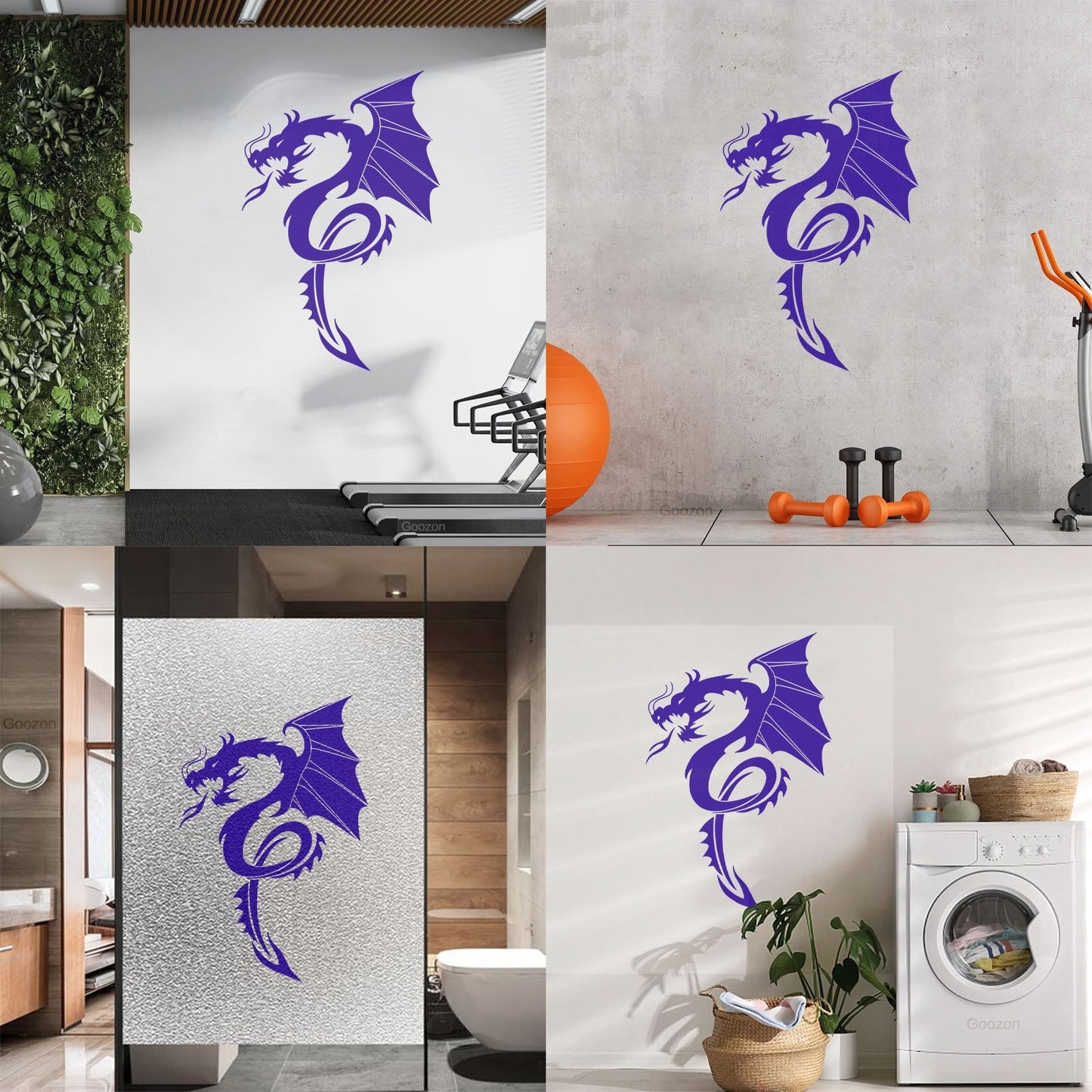 Vinyl Wall Decals Evil Fire Dragon Fantasy Magical Animal Easy Installation