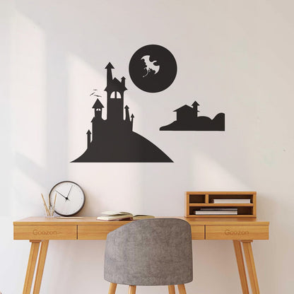 Mural And Wall Vinyl Decal Fairy Tale Dragon Castle Nursery Fantasy Kids Multiple Size Options