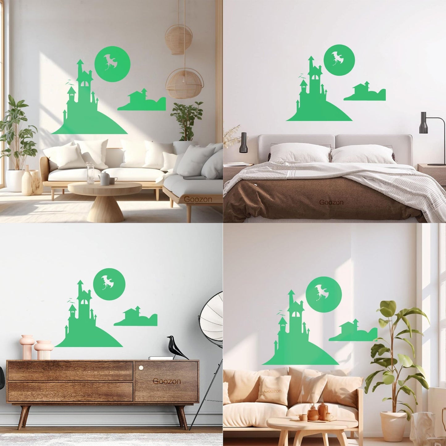 Mural And Wall Vinyl Decal Fairy Tale Dragon Castle Nursery Fantasy Kids Multiple Size Options