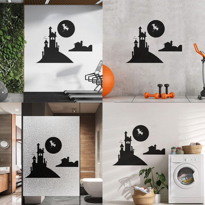 Mural And Wall Vinyl Decal Fairy Tale Dragon Castle Nursery Fantasy Kids Multiple Size Options