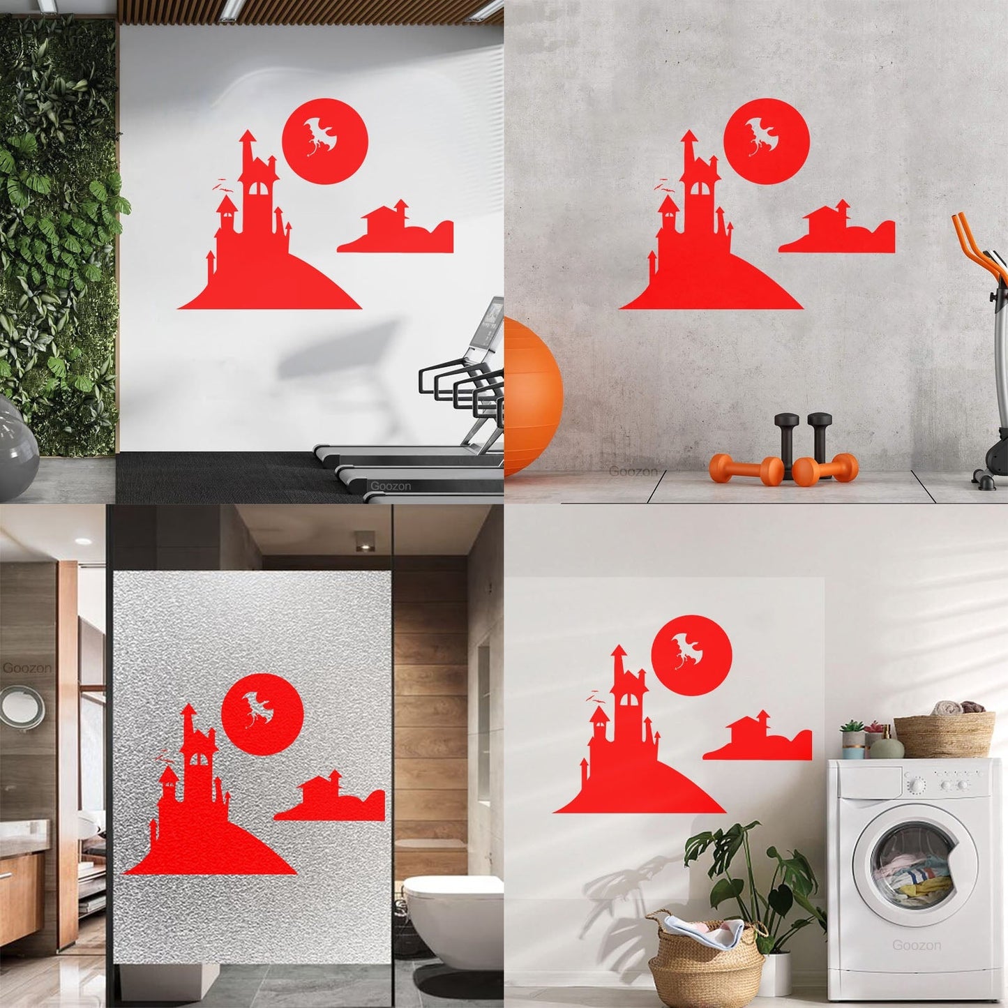 Mural And Wall Vinyl Decal Fairy Tale Dragon Castle Nursery Fantasy Kids Multiple Size Options