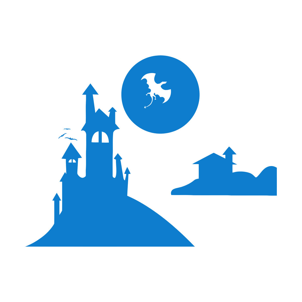 Mural And Wall Vinyl Decal Fairy Tale Dragon Castle Nursery Fantasy Kids Multiple Size Options