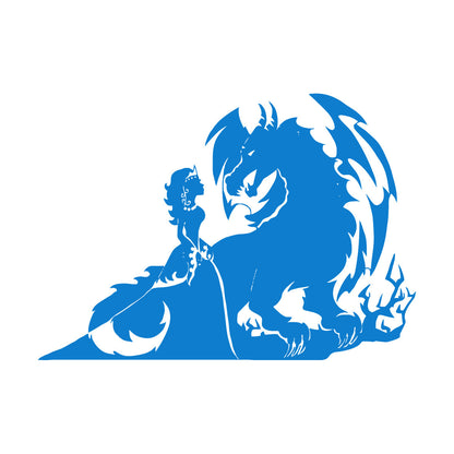 Fine Carving Stickers Fairytale Fantasy Princess And Dragon Personalized Customization