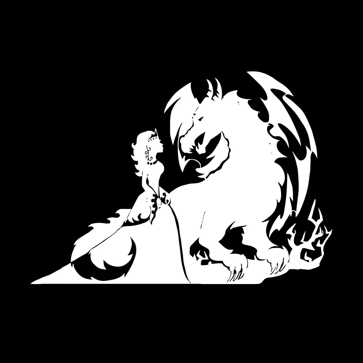 Fine Carving Stickers Fairytale Fantasy Princess And Dragon Personalized Customization