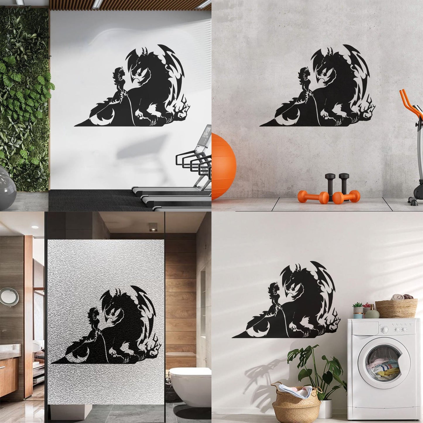 Fine Carving Stickers Fairytale Fantasy Princess And Dragon Personalized Customization