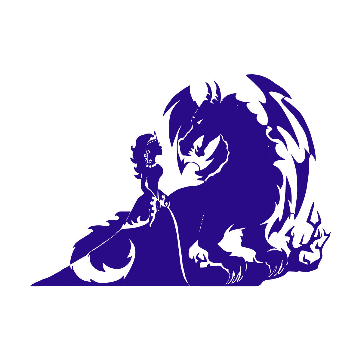 Fine Carving Stickers Fairytale Fantasy Princess And Dragon Personalized Customization