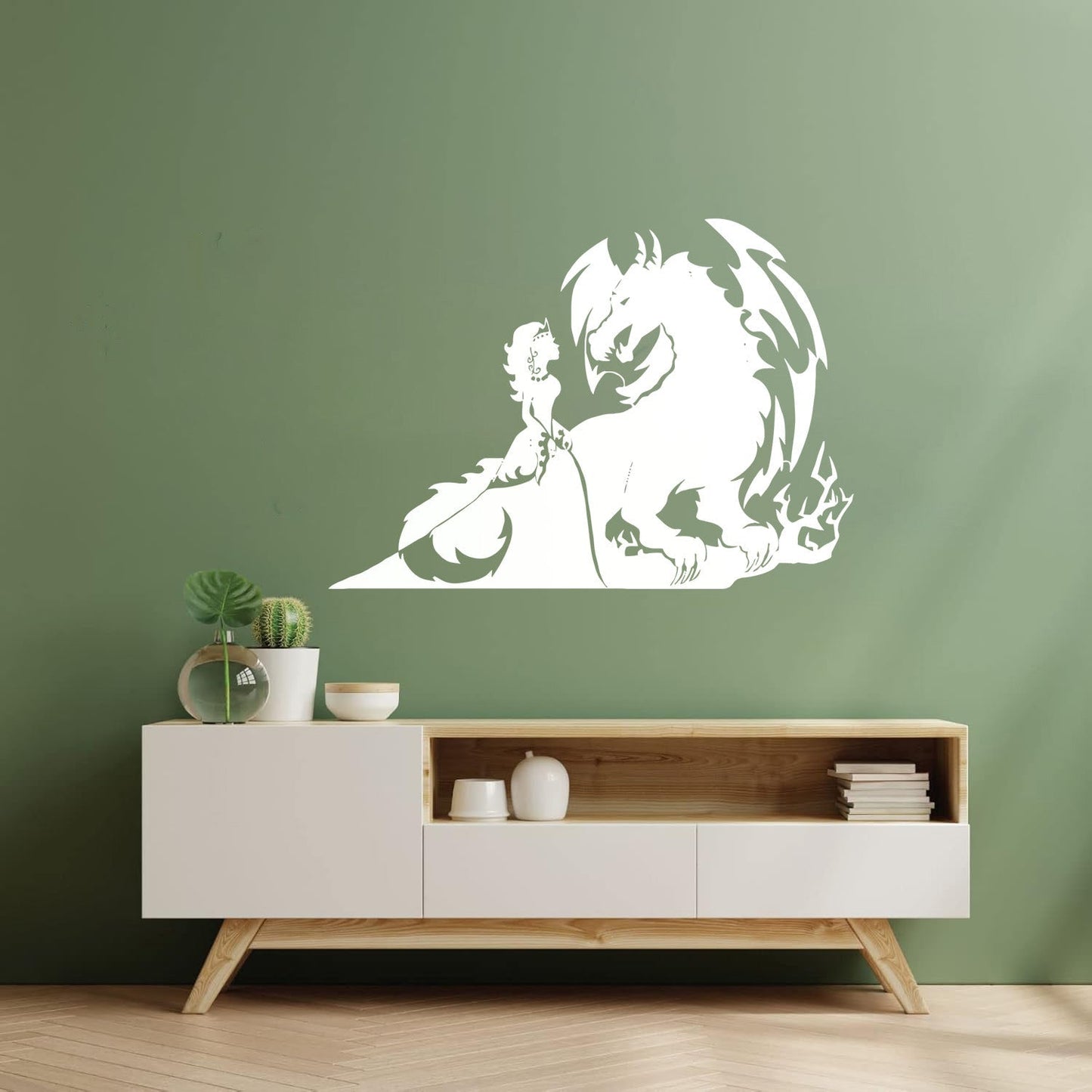 Fine Carving Stickers Fairytale Fantasy Princess And Dragon Personalized Customization