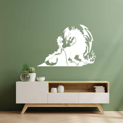 Fine Carving Stickers Fairytale Fantasy Princess And Dragon Personalized Customization