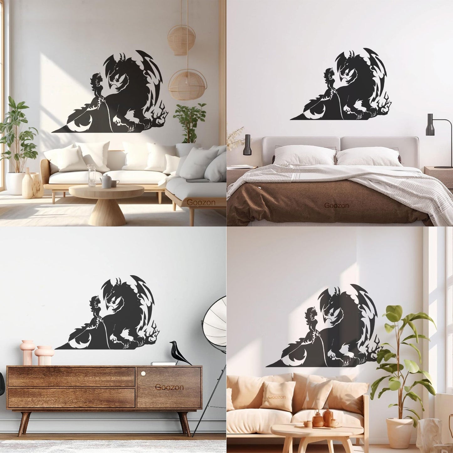 Fine Carving Stickers Fairytale Fantasy Princess And Dragon Personalized Customization