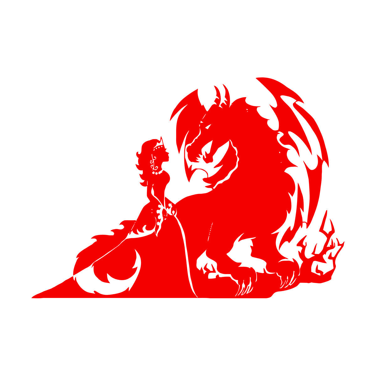 Fine Carving Stickers Fairytale Fantasy Princess And Dragon Personalized Customization