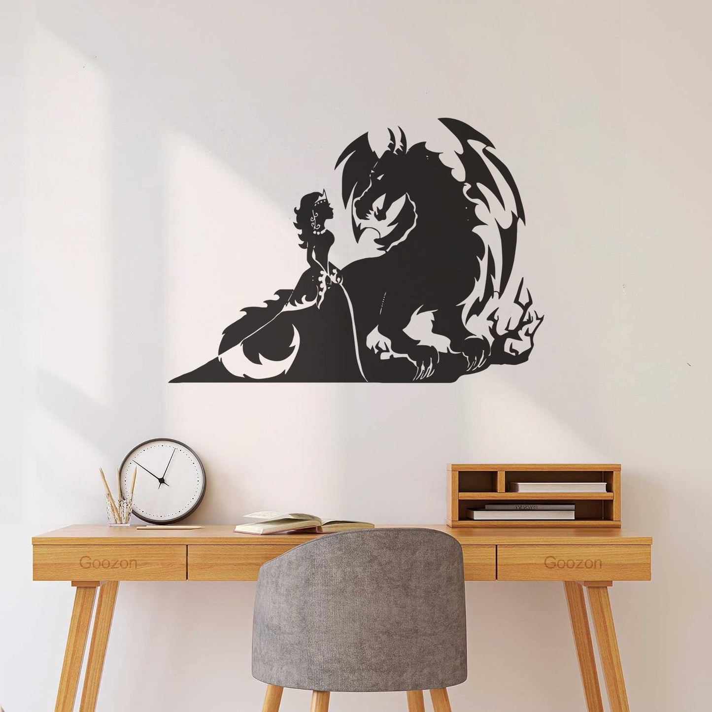 Fine Carving Stickers Fairytale Fantasy Princess And Dragon Personalized Customization