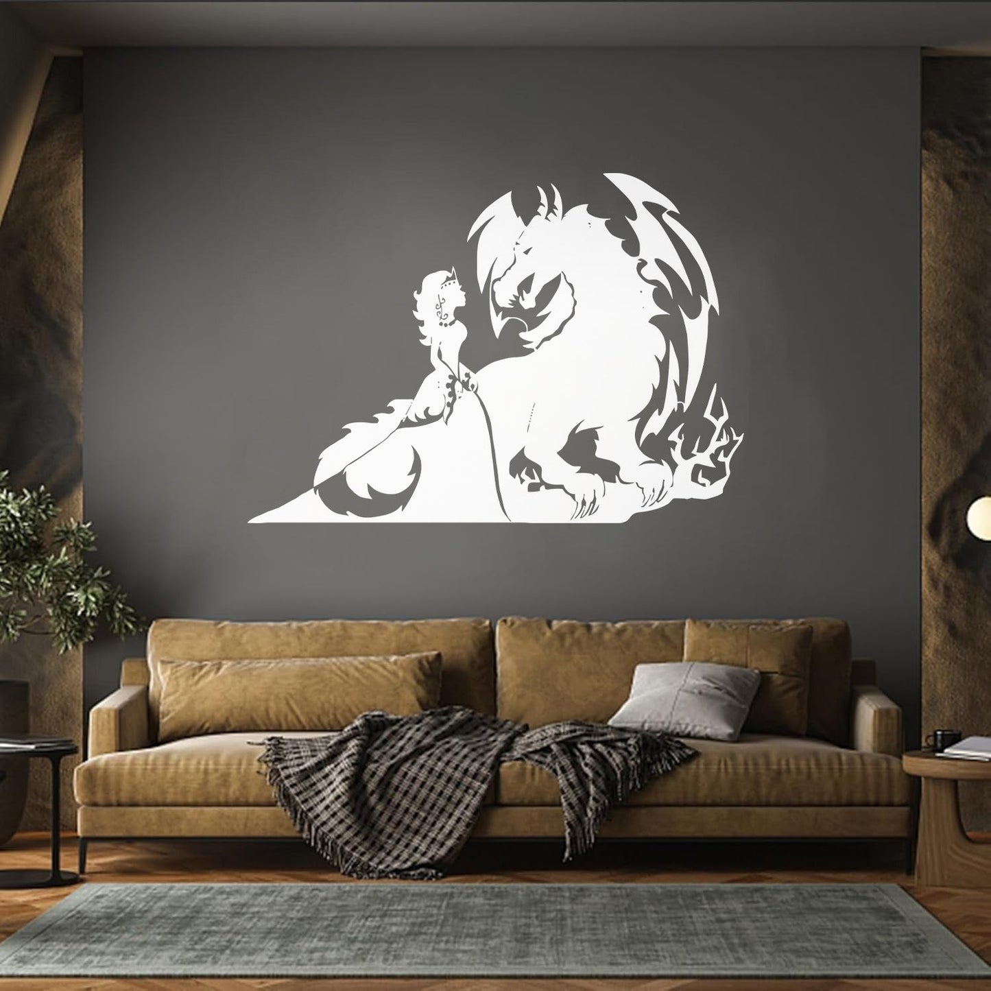 Fine Carving Stickers Fairytale Fantasy Princess And Dragon Personalized Customization