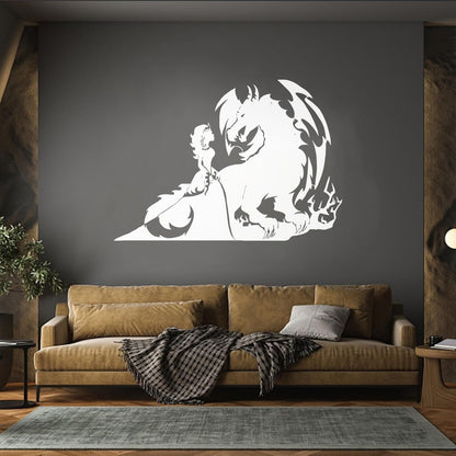 Fine Carving Stickers Fairytale Fantasy Princess And Dragon Personalized Customization