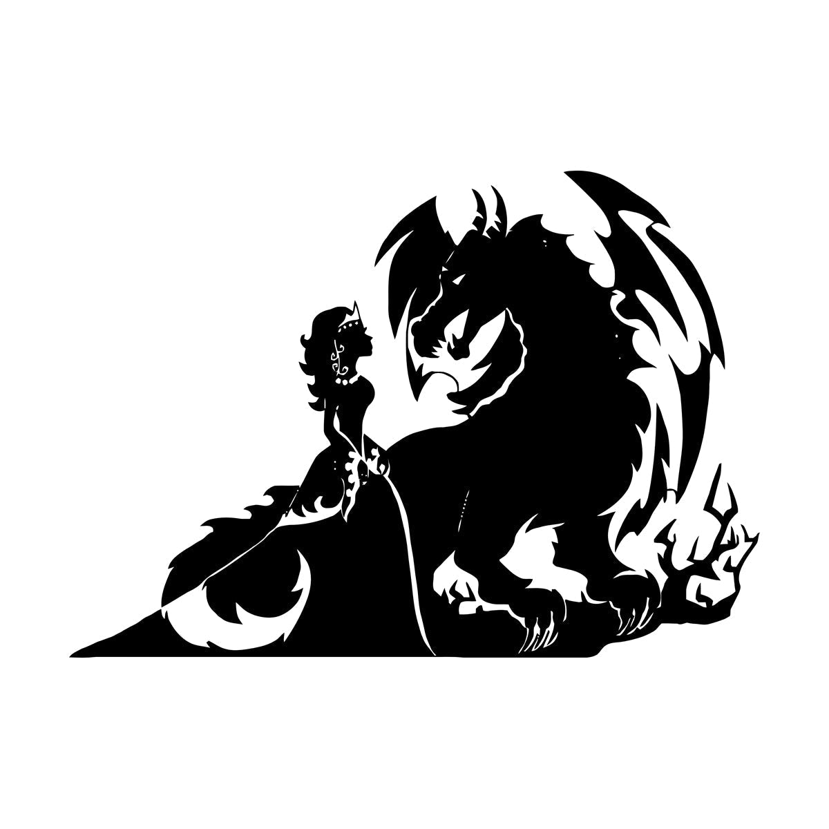 Fine Carving Stickers Fairytale Fantasy Princess And Dragon Personalized Customization