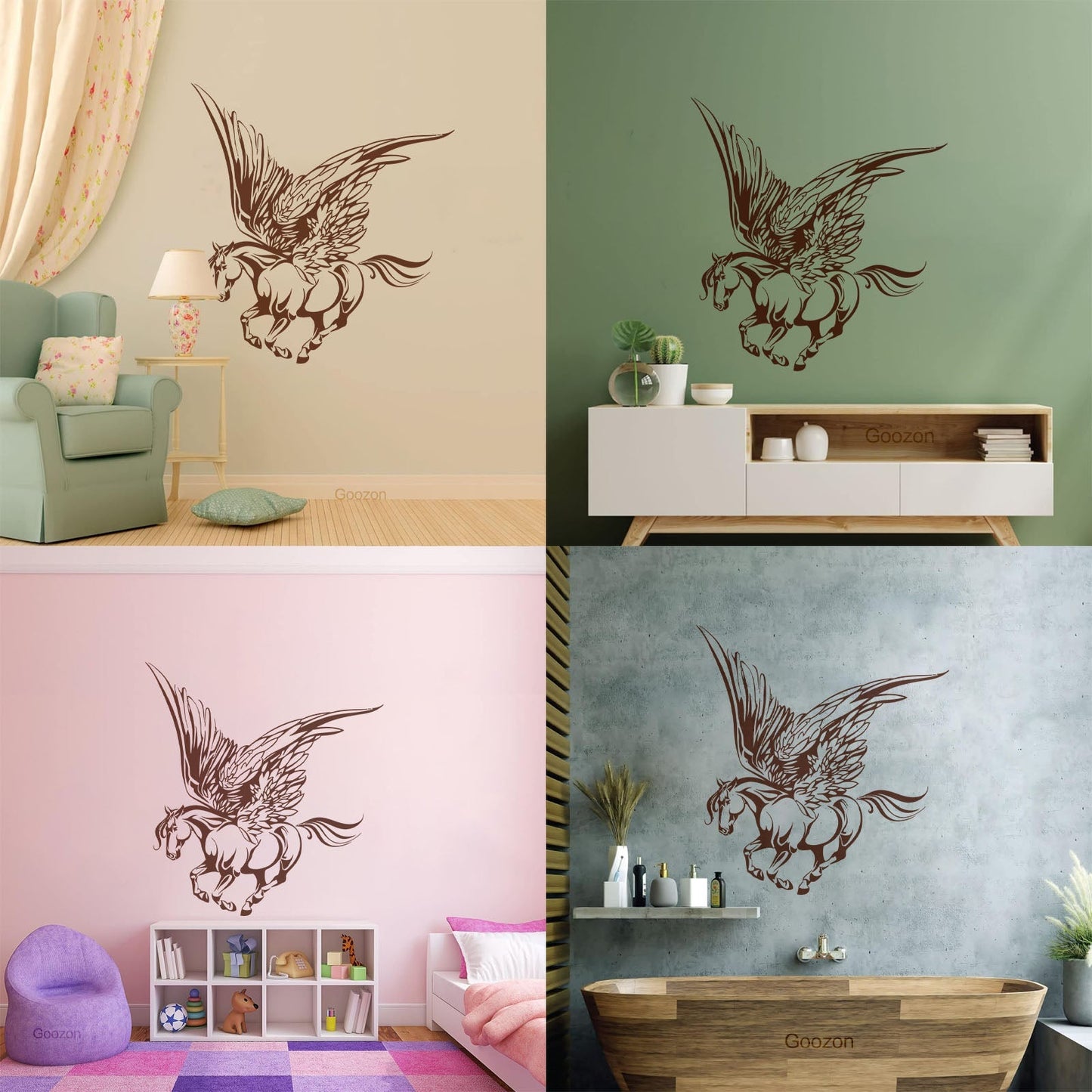 Vinyl Art Sticker Fairy Tale Pegasus Horse Wings Muse Fantasy Animal Wall Beautification