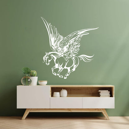 Vinyl Art Sticker Fairy Tale Pegasus Horse Wings Muse Fantasy Animal Wall Beautification