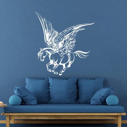 Vinyl Art Sticker Fairy Tale Pegasus Horse Wings Muse Fantasy Animal Wall Beautification