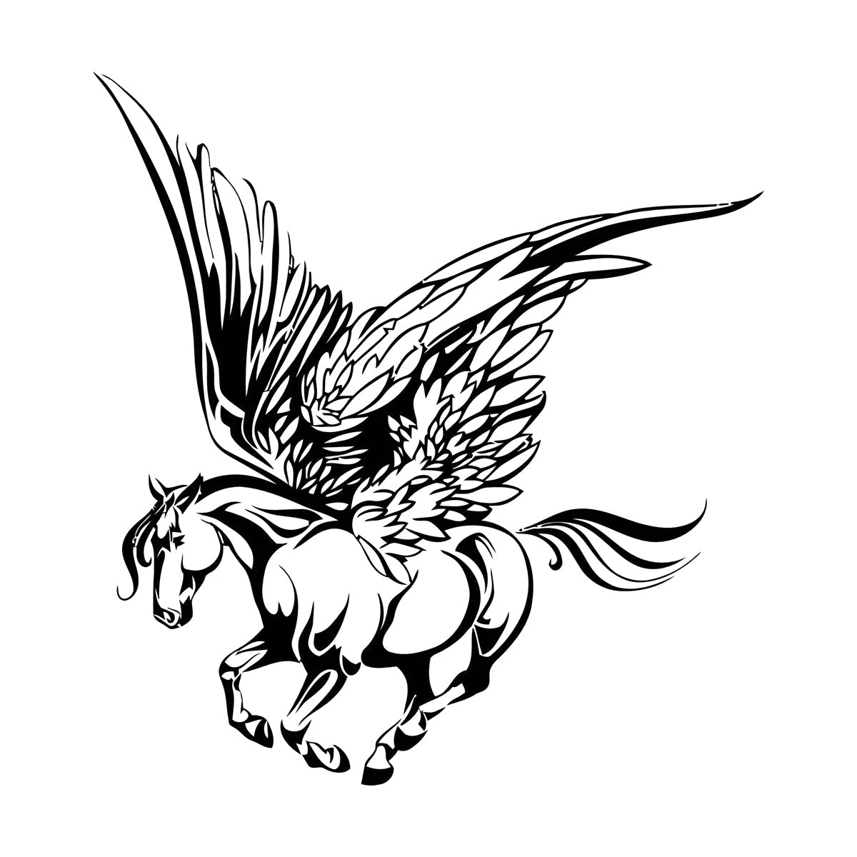 Vinyl Art Sticker Fairy Tale Pegasus Horse Wings Muse Fantasy Animal Wall Beautification