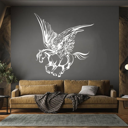 Vinyl Art Sticker Fairy Tale Pegasus Horse Wings Muse Fantasy Animal Wall Beautification