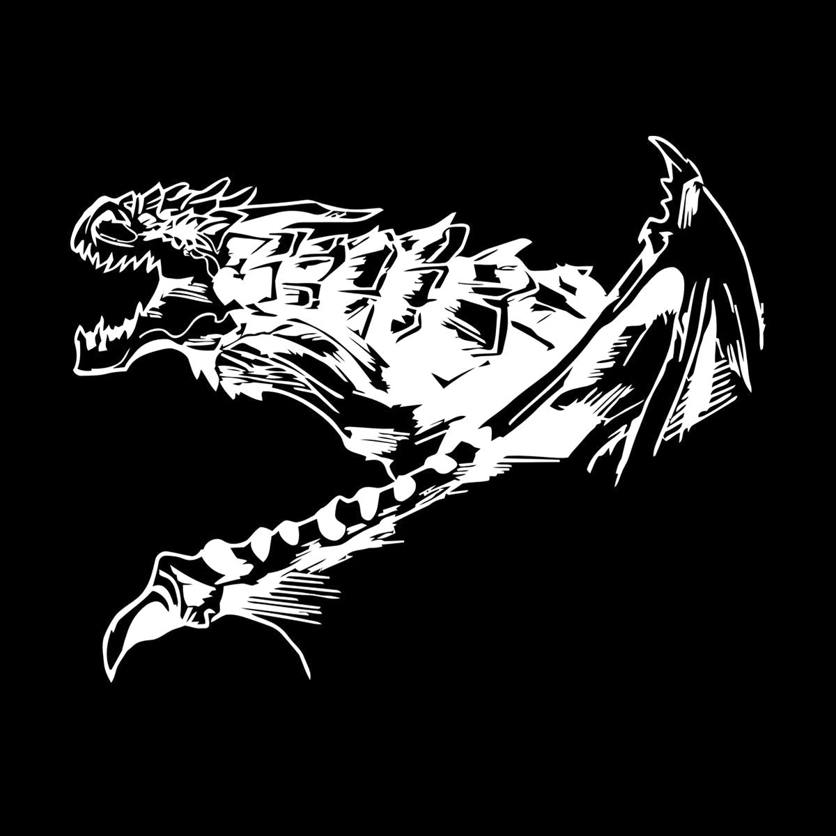 Wall Decals Pvc Fantasy Abstract Fire Breathing Winged Dragon Glass Stickers