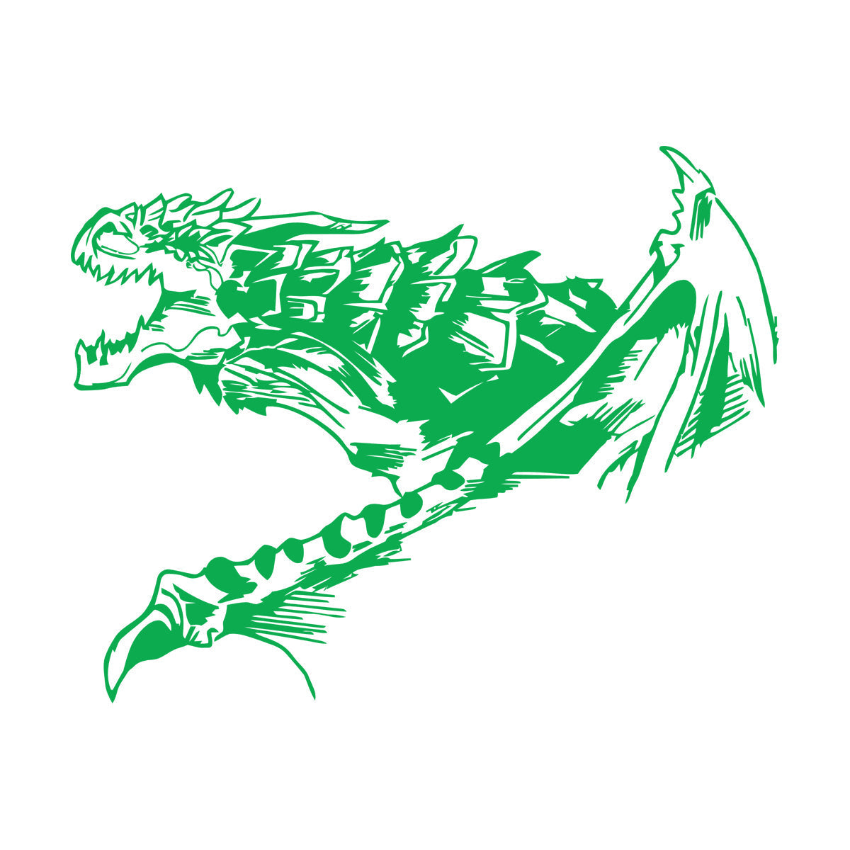 Wall Decals Pvc Fantasy Abstract Fire Breathing Winged Dragon Glass Stickers