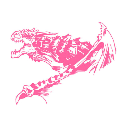 Wall Decals Pvc Fantasy Abstract Fire Breathing Winged Dragon Glass Stickers