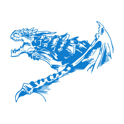 Wall Decals Pvc Fantasy Abstract Fire Breathing Winged Dragon Glass Stickers